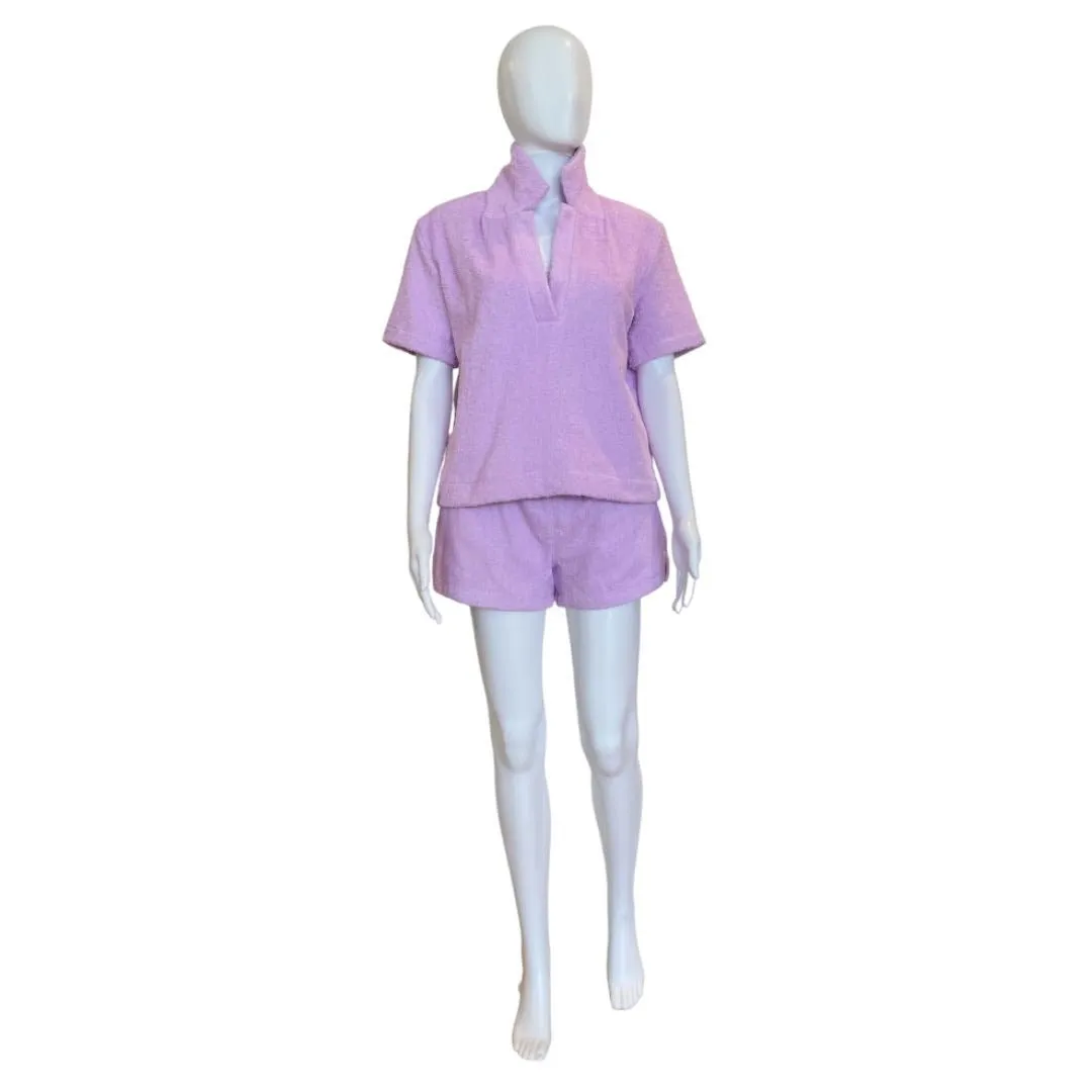 Alondra Pocket Towel Terry Shorts | Lavender