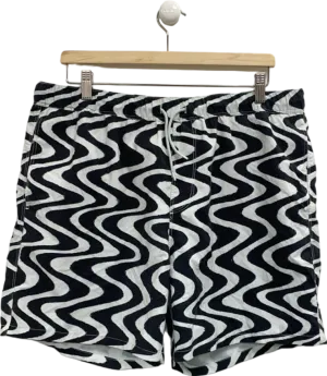 ASOS Black Wave Pattern Shorts UK XL