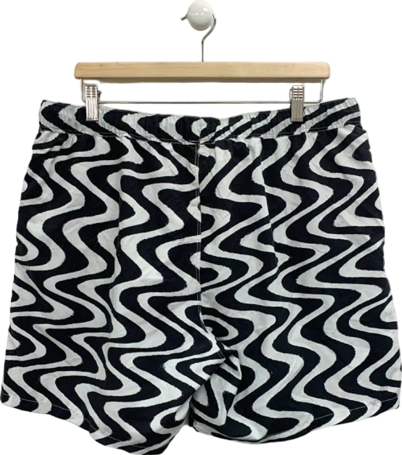 ASOS Black Wave Pattern Shorts UK XL