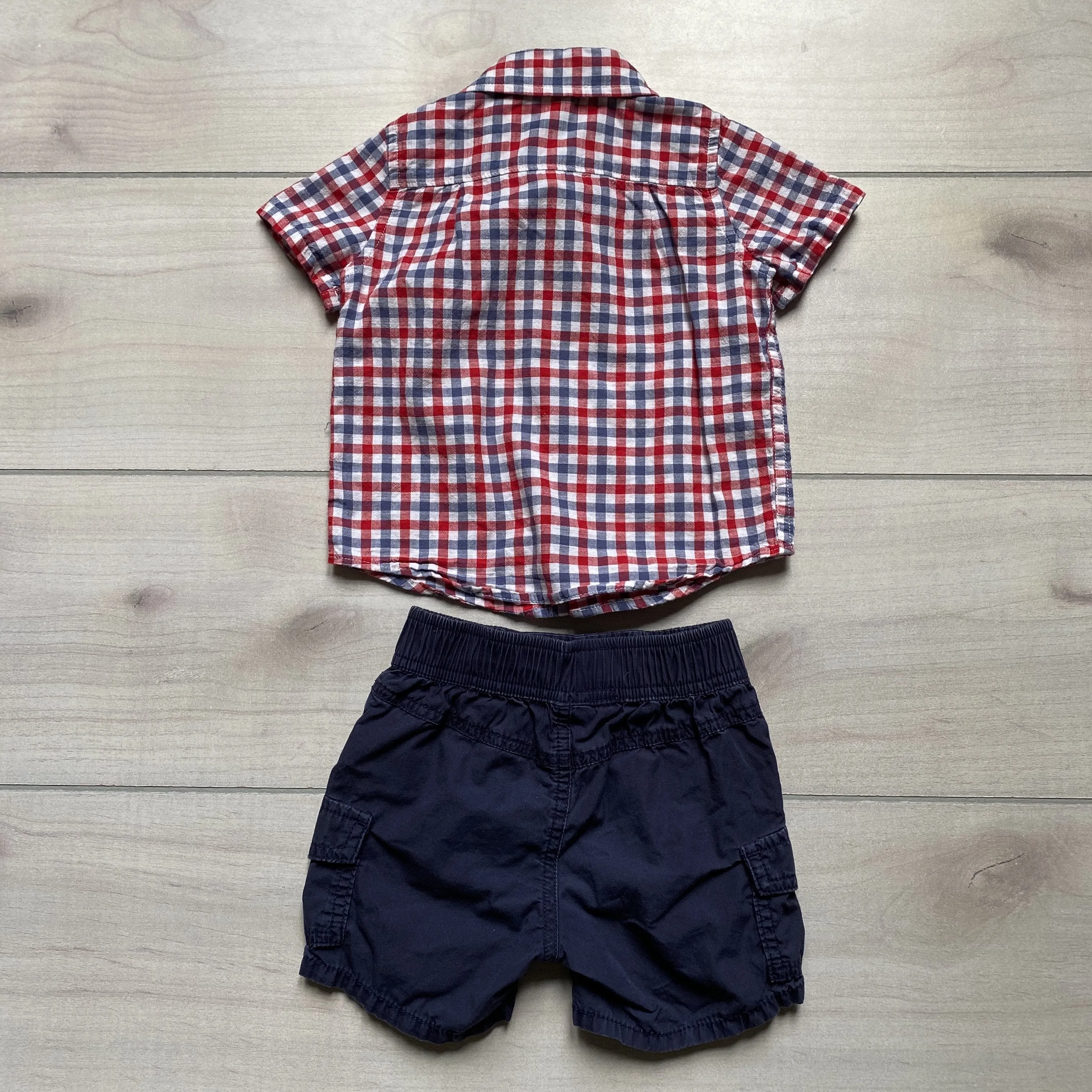 Baby Gap Red White & Blue Checkered Short Outfit