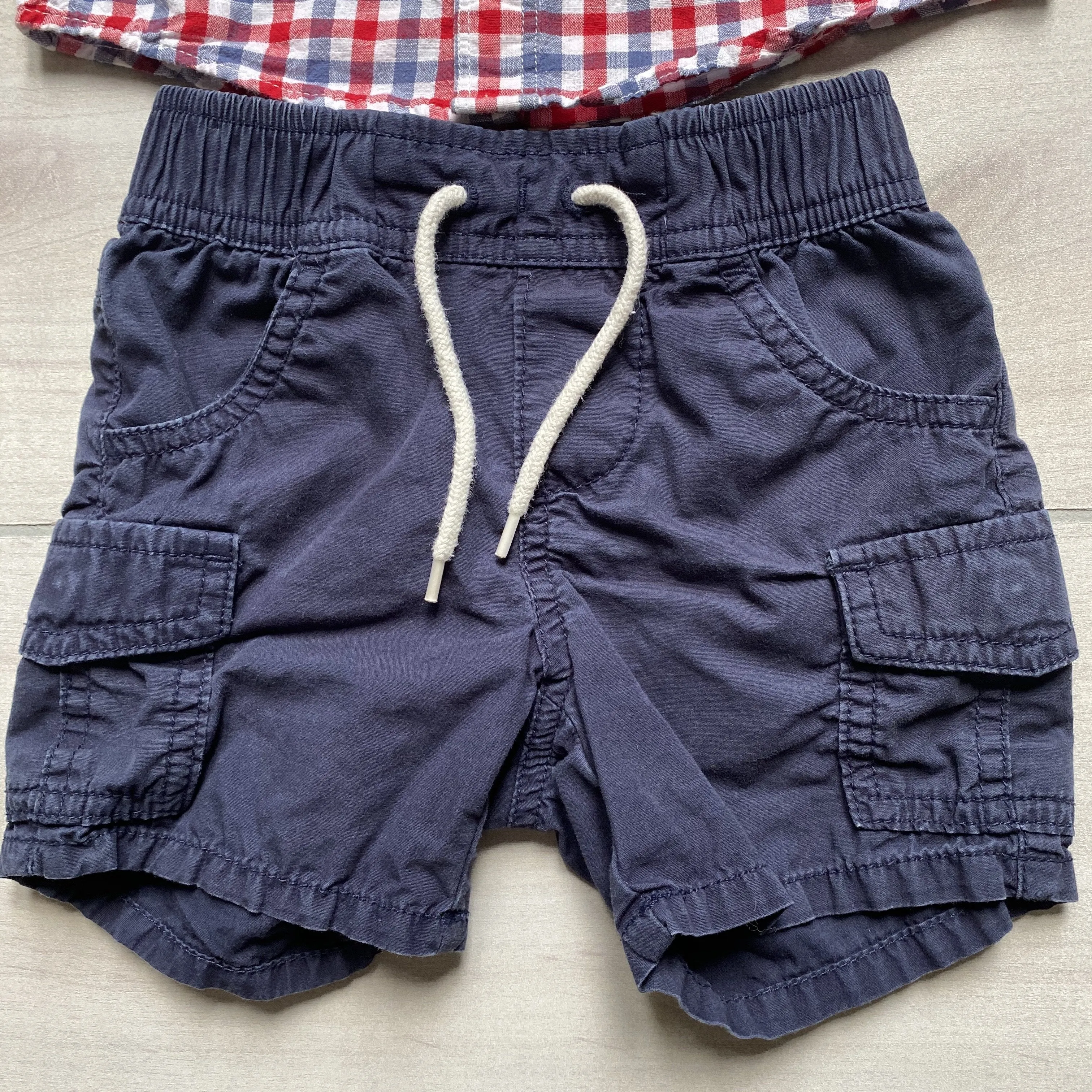 Baby Gap Red White & Blue Checkered Short Outfit