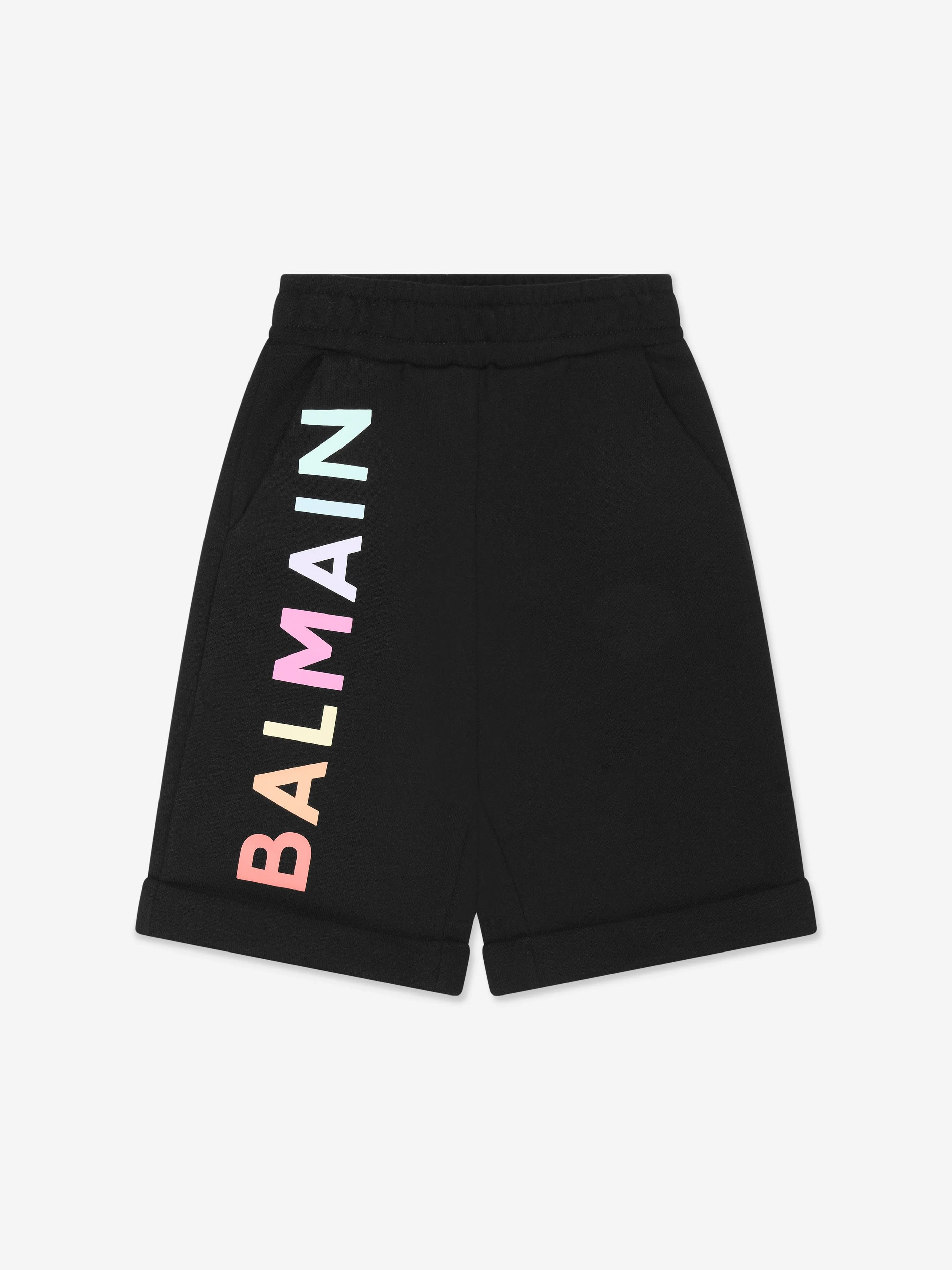 Balmain Boys Logo Shorts in Black