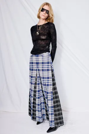 Black and Blue Coastal Flannel Rebel Skirt