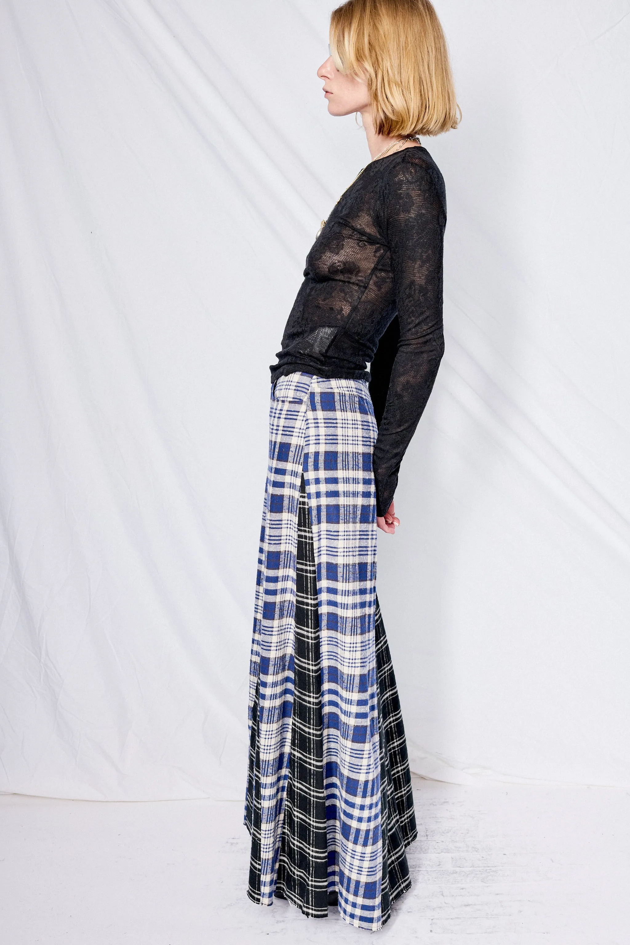 Black and Blue Coastal Flannel Rebel Skirt