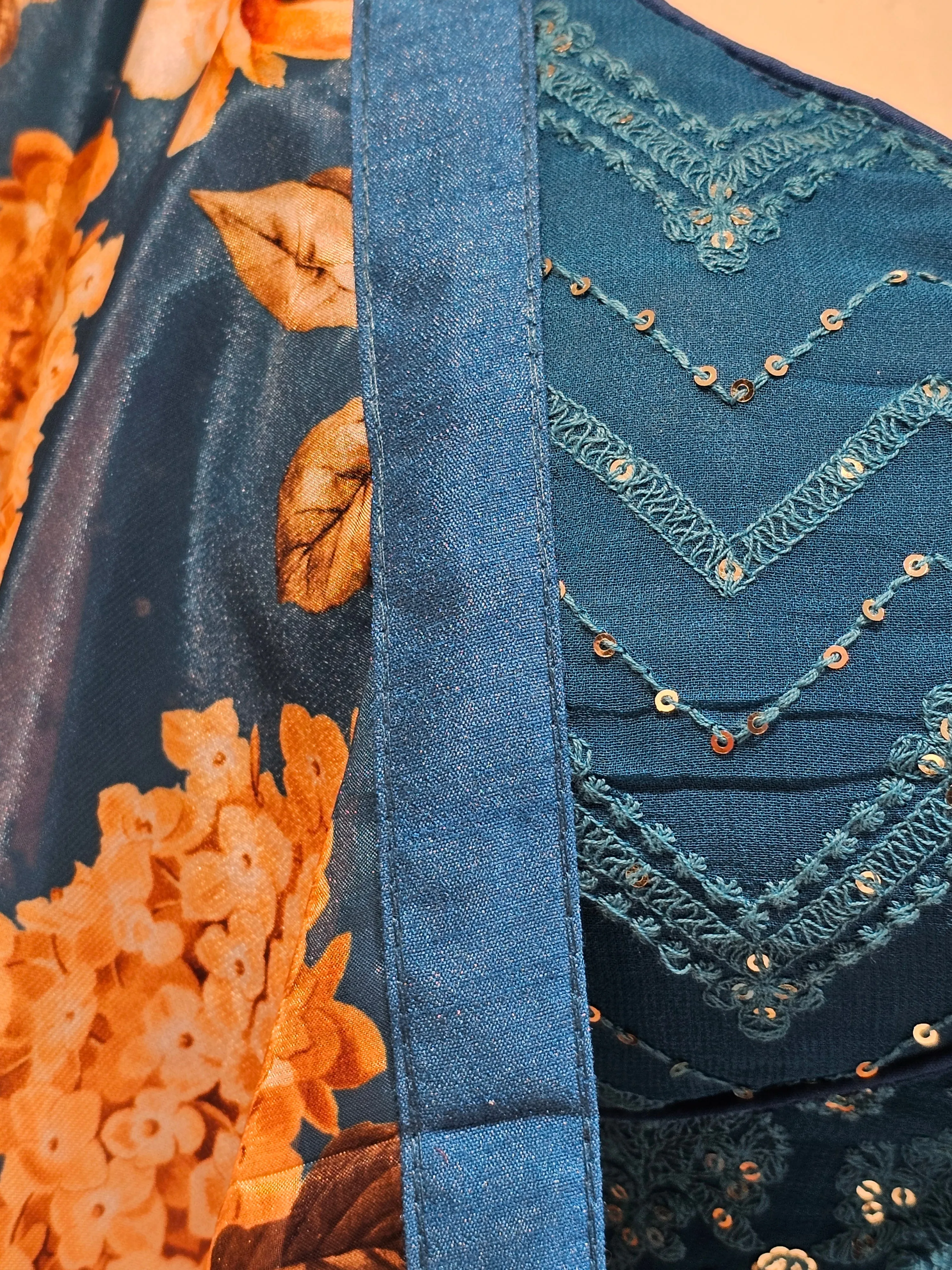 Blue Floral Lehenga Choli