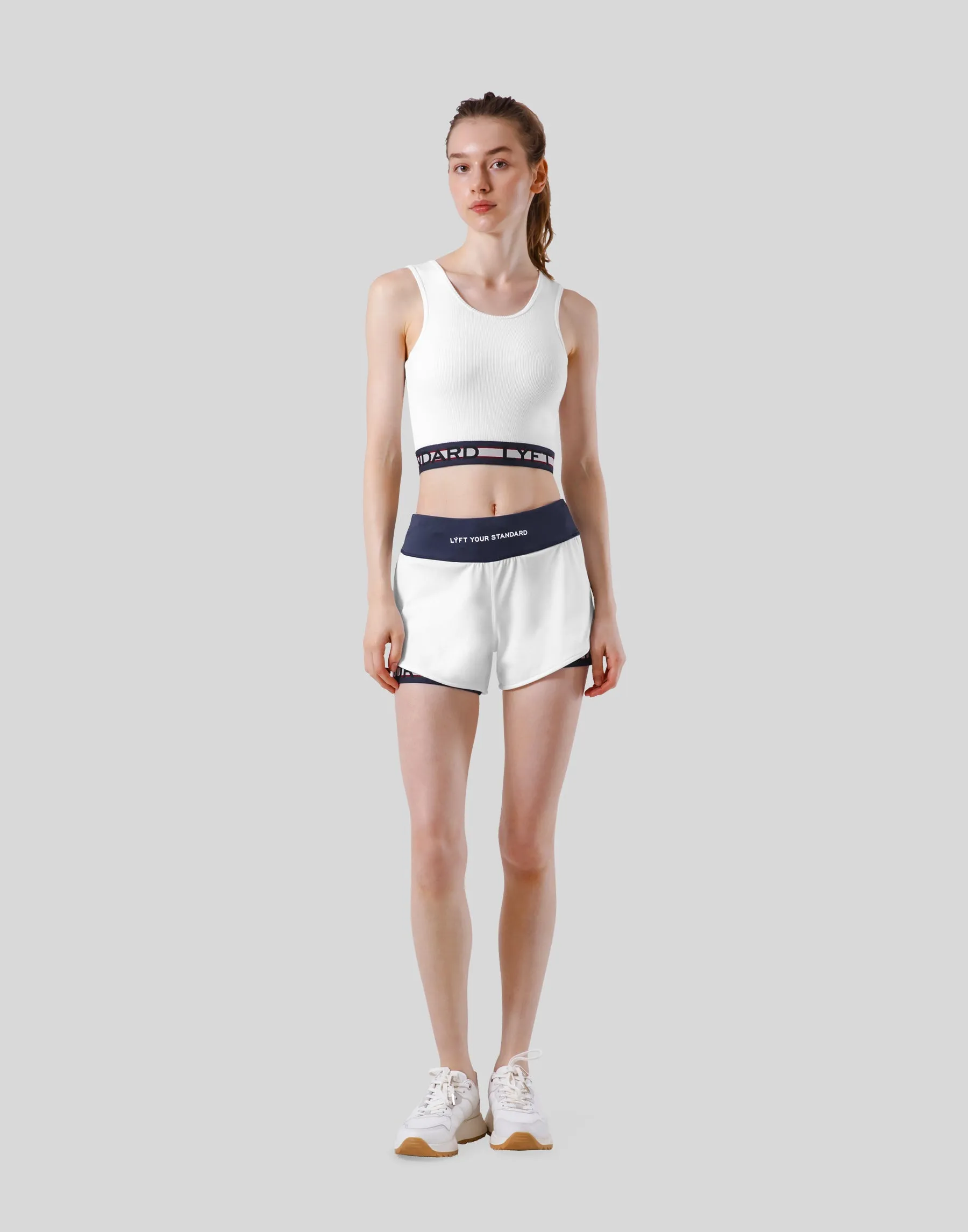 Border Rib Woven Tanktop - White