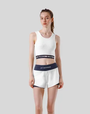 Border Rib Woven Tanktop - White