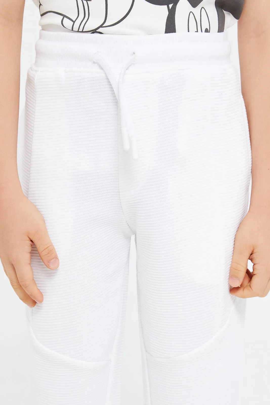 Boys White Track Pants