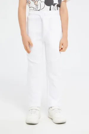 Boys White Track Pants