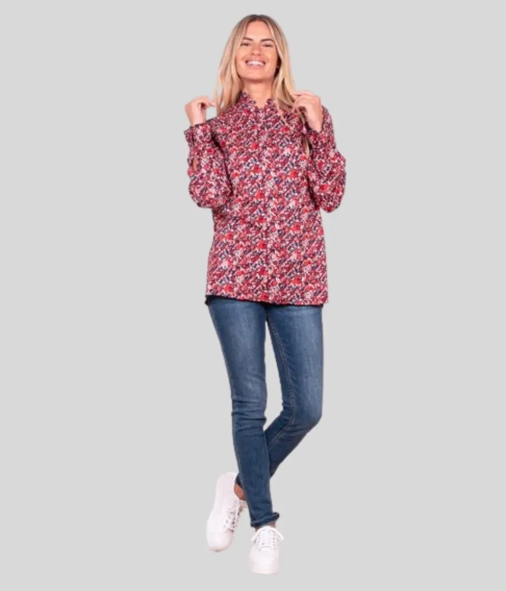 Brakeburn Berry Floral Blouse