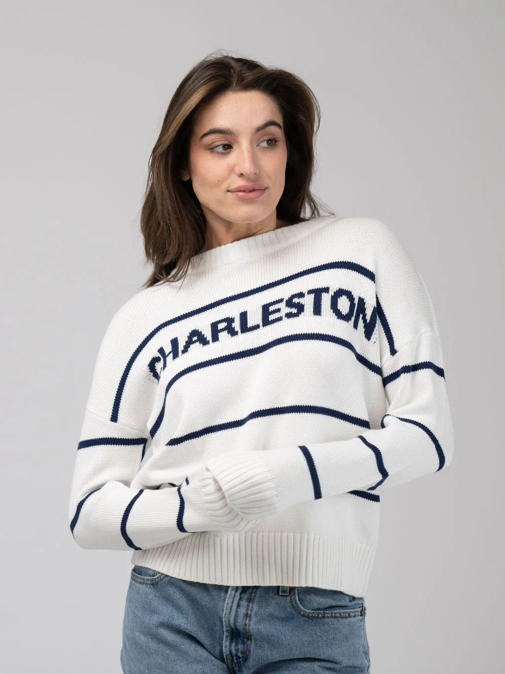 Charleston Sweater in Ivory Stripe