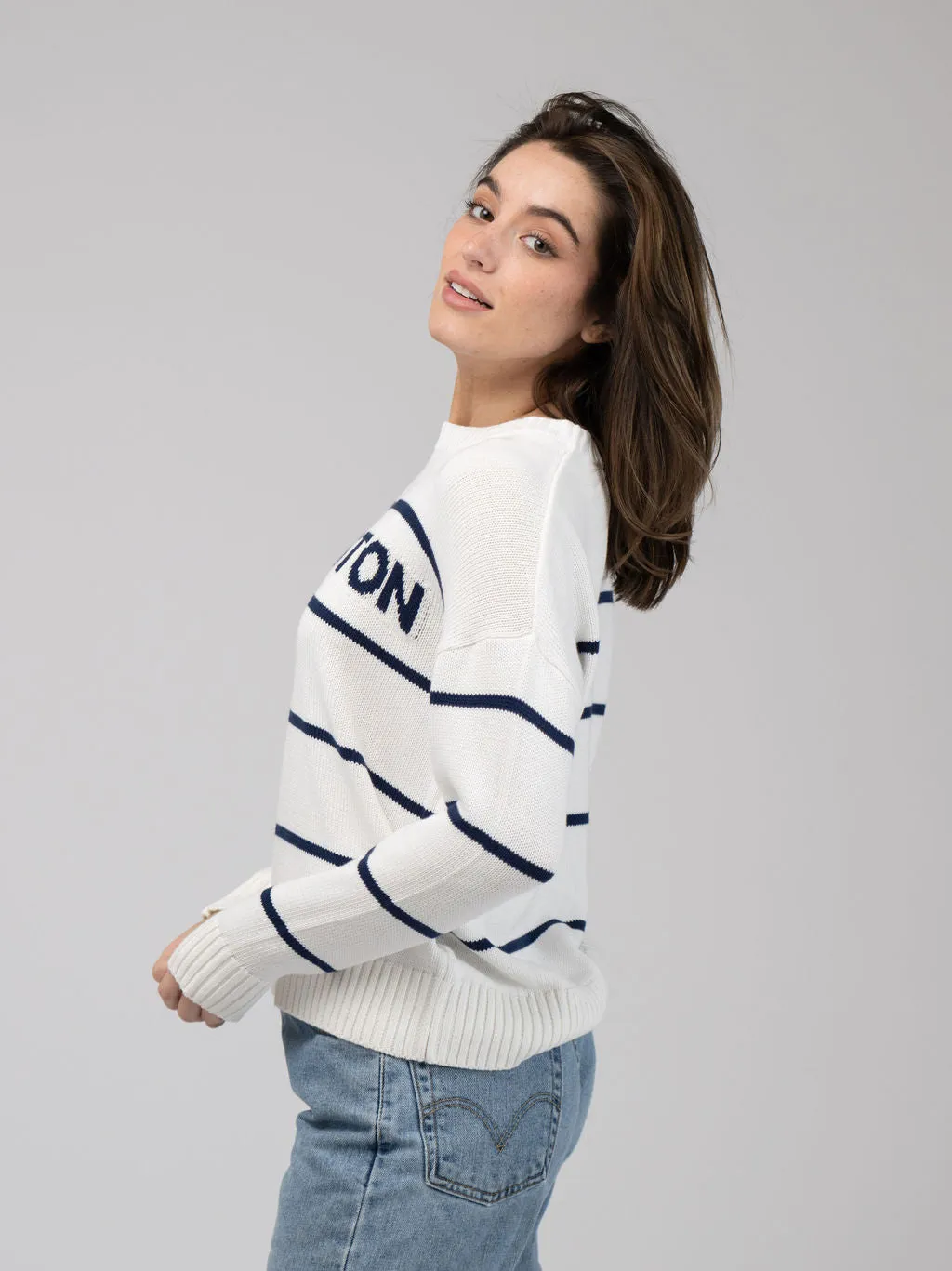 Charleston Sweater in Ivory Stripe