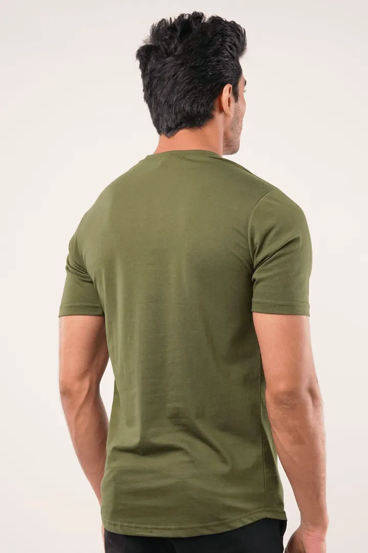 Clod Crew Neck T-Shirts - Olive Green