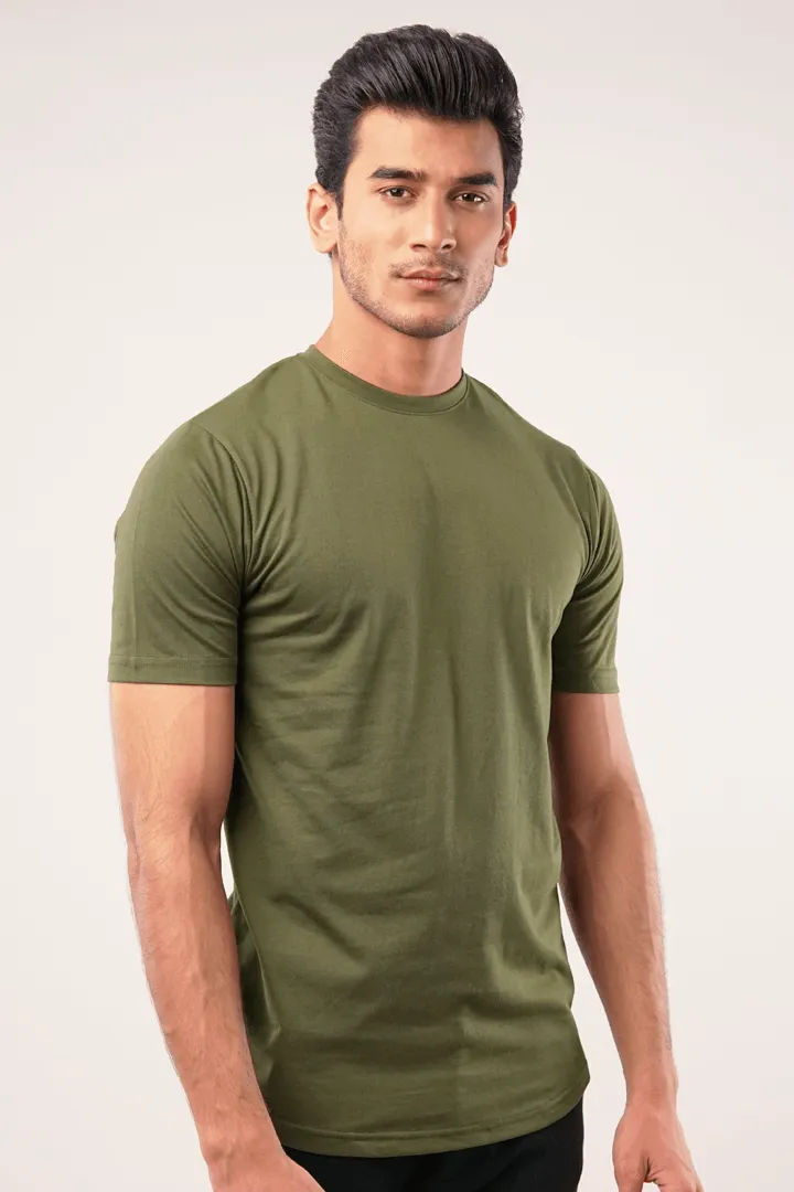 Clod Crew Neck T-Shirts - Olive Green