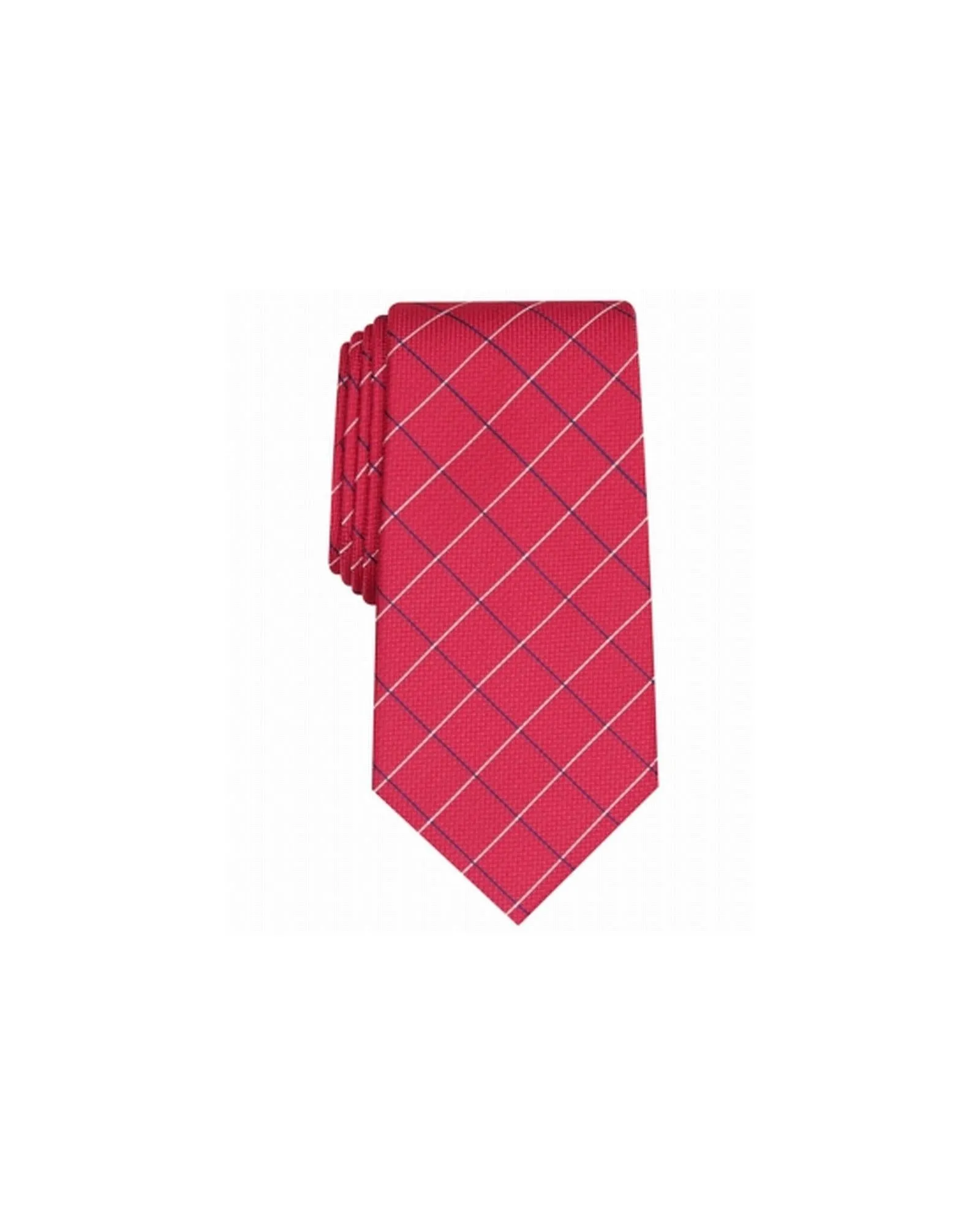 Club Room Mens Classic Tie Diamond Plaid Red