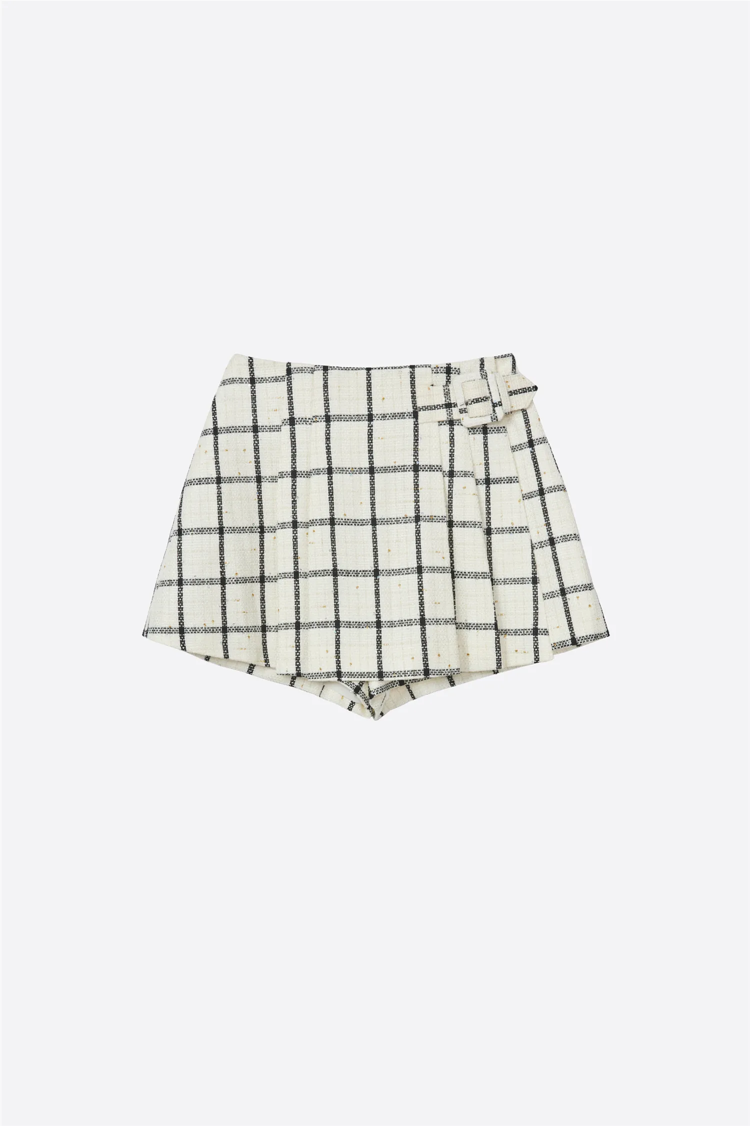 Cream Check Skort