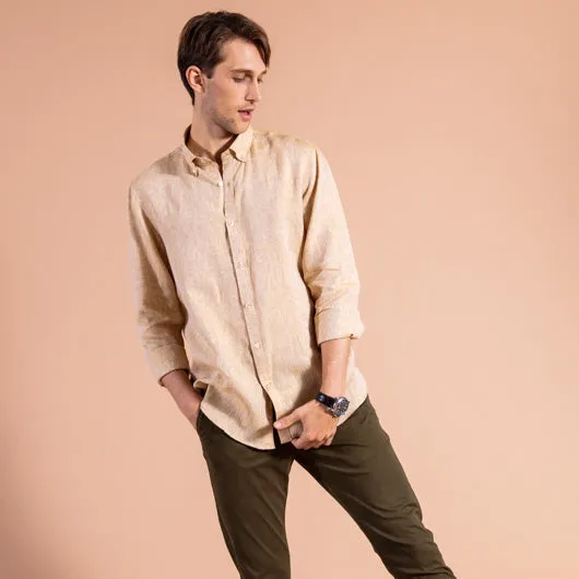 Escapade Sandstone Brown Linen Shirt