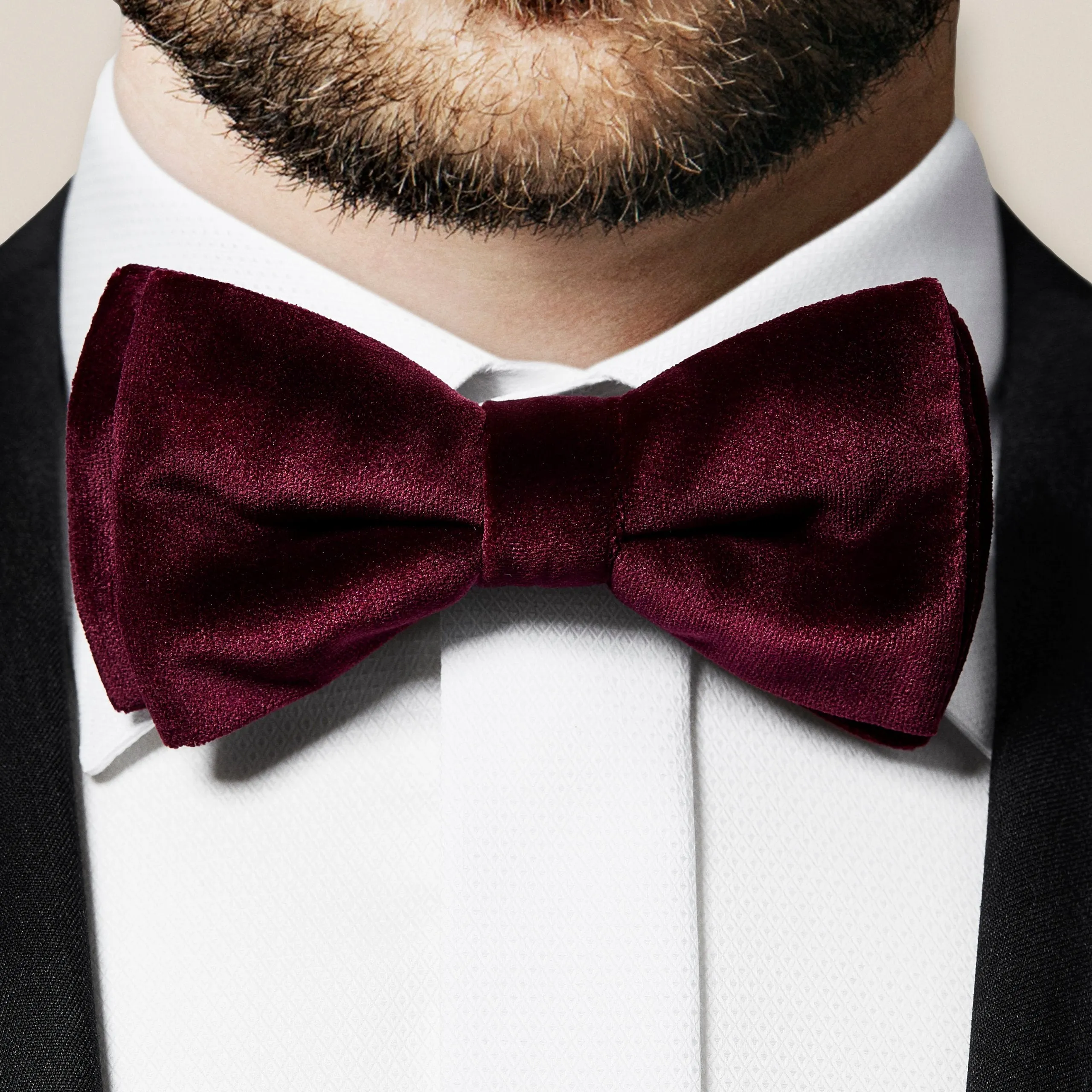 Eton Ready Tied Velvet Bow Tie –  Burgundy