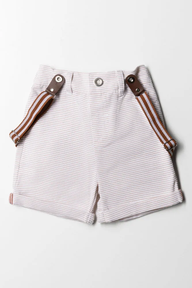 Fashion Shorts With Braces Stone