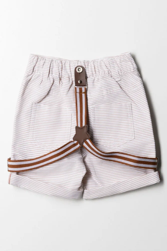 Fashion Shorts With Braces Stone