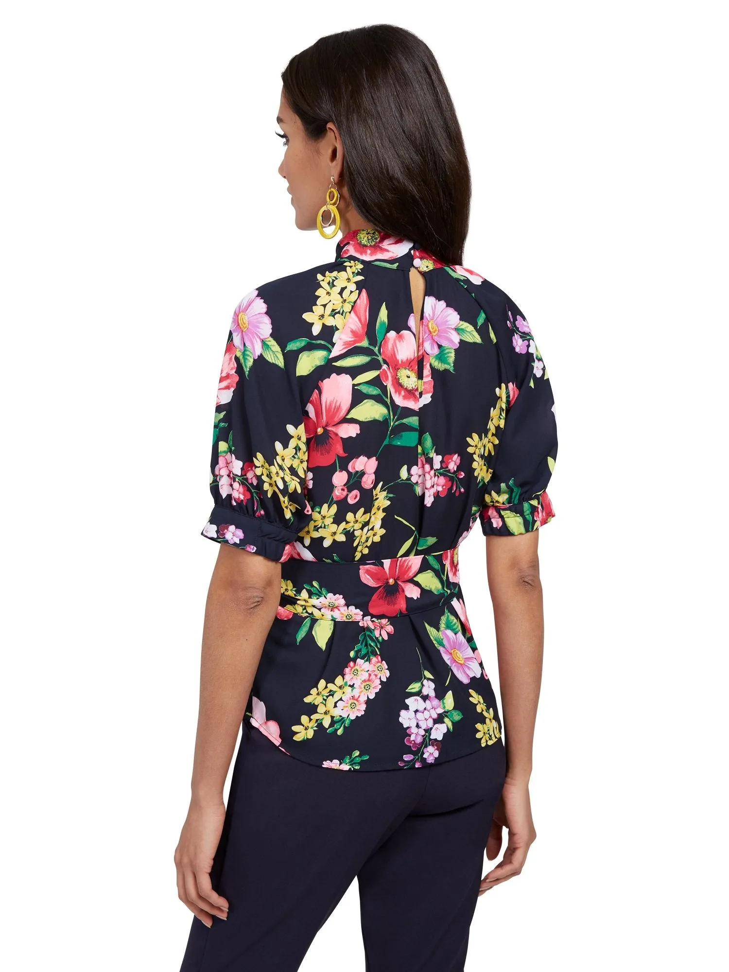 Floral Puff-Sleeve Blouse - 7th Avenue