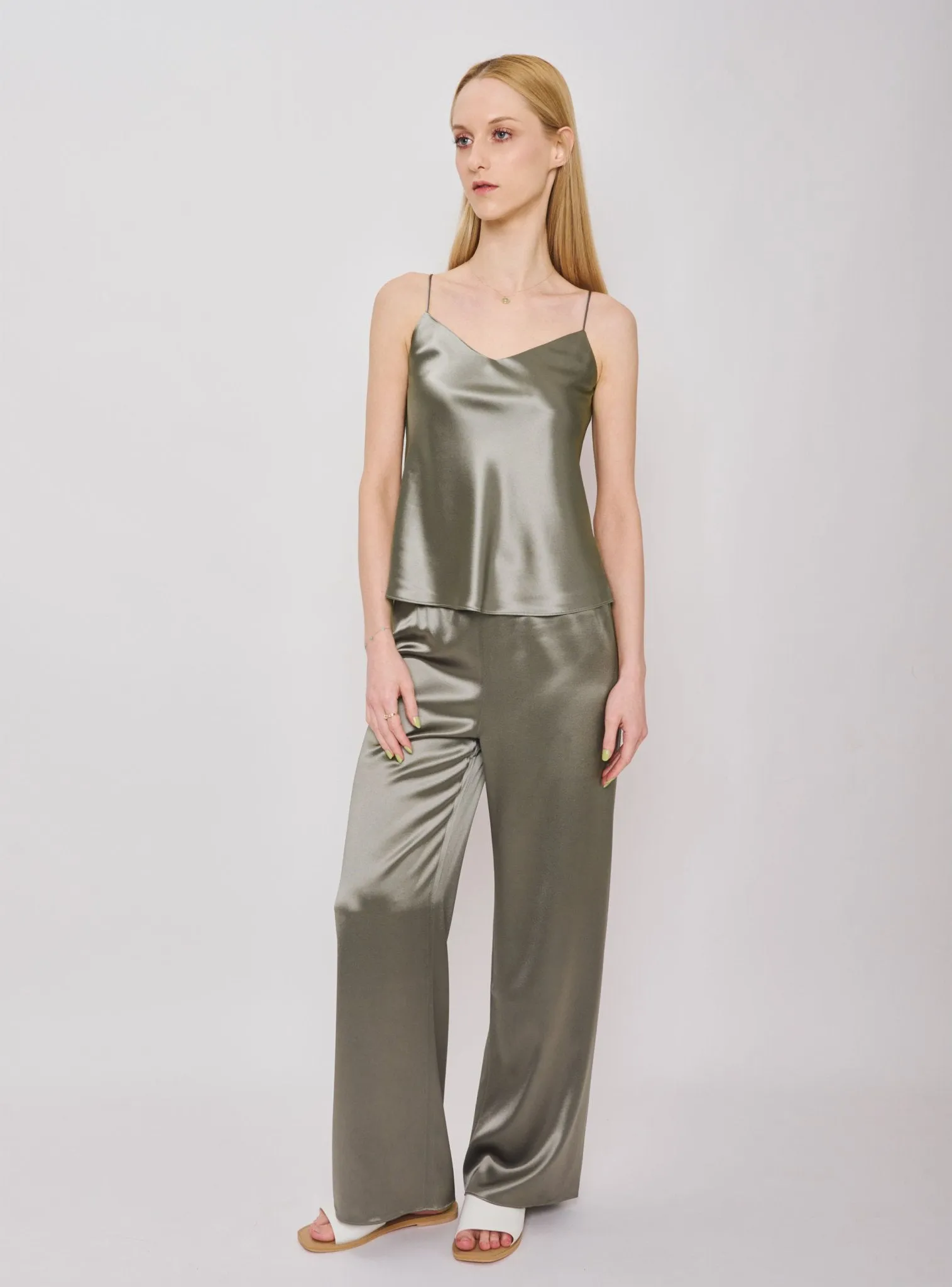 GALA drape wide pants (Seaweed)