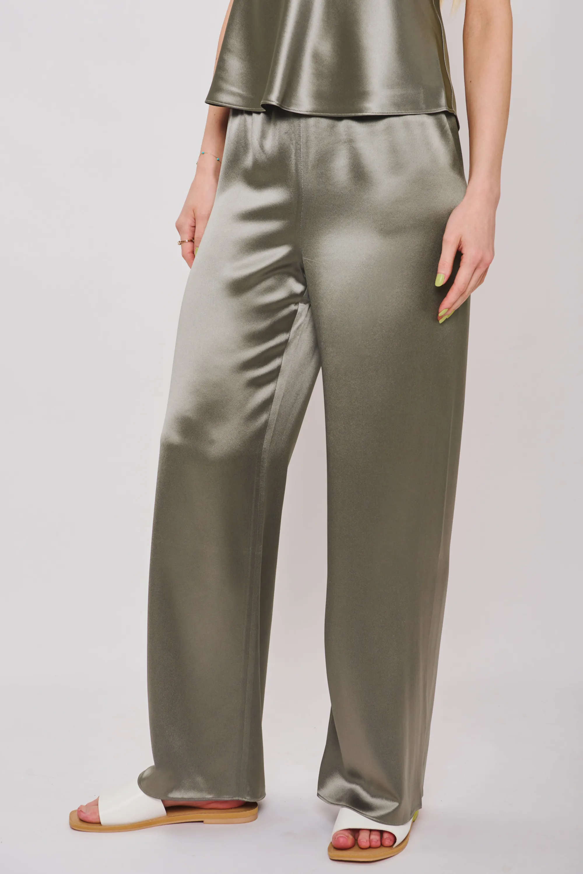 GALA drape wide pants (Seaweed)