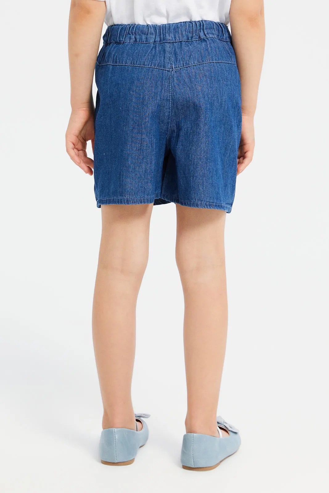 Girls Blue Denim Skorts