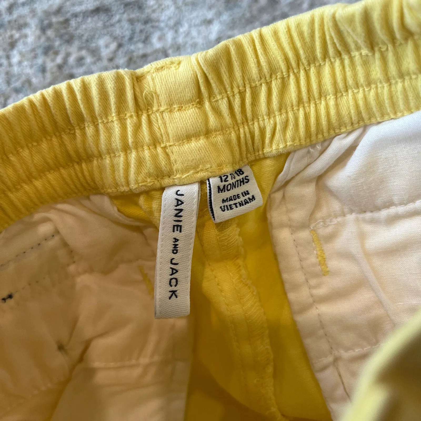 Janie and Jack Yellow Oxford Shorts 12-18 Months