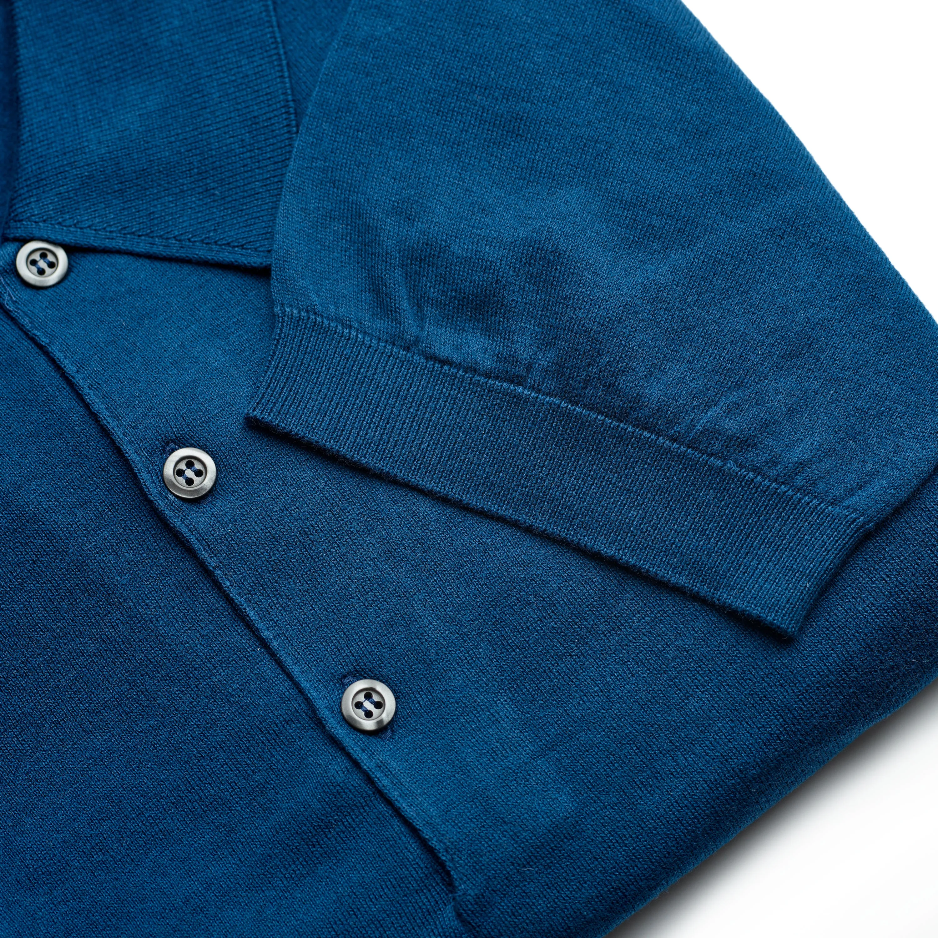 John Smedley Sea Island Cotton Indigo Polo Shirt