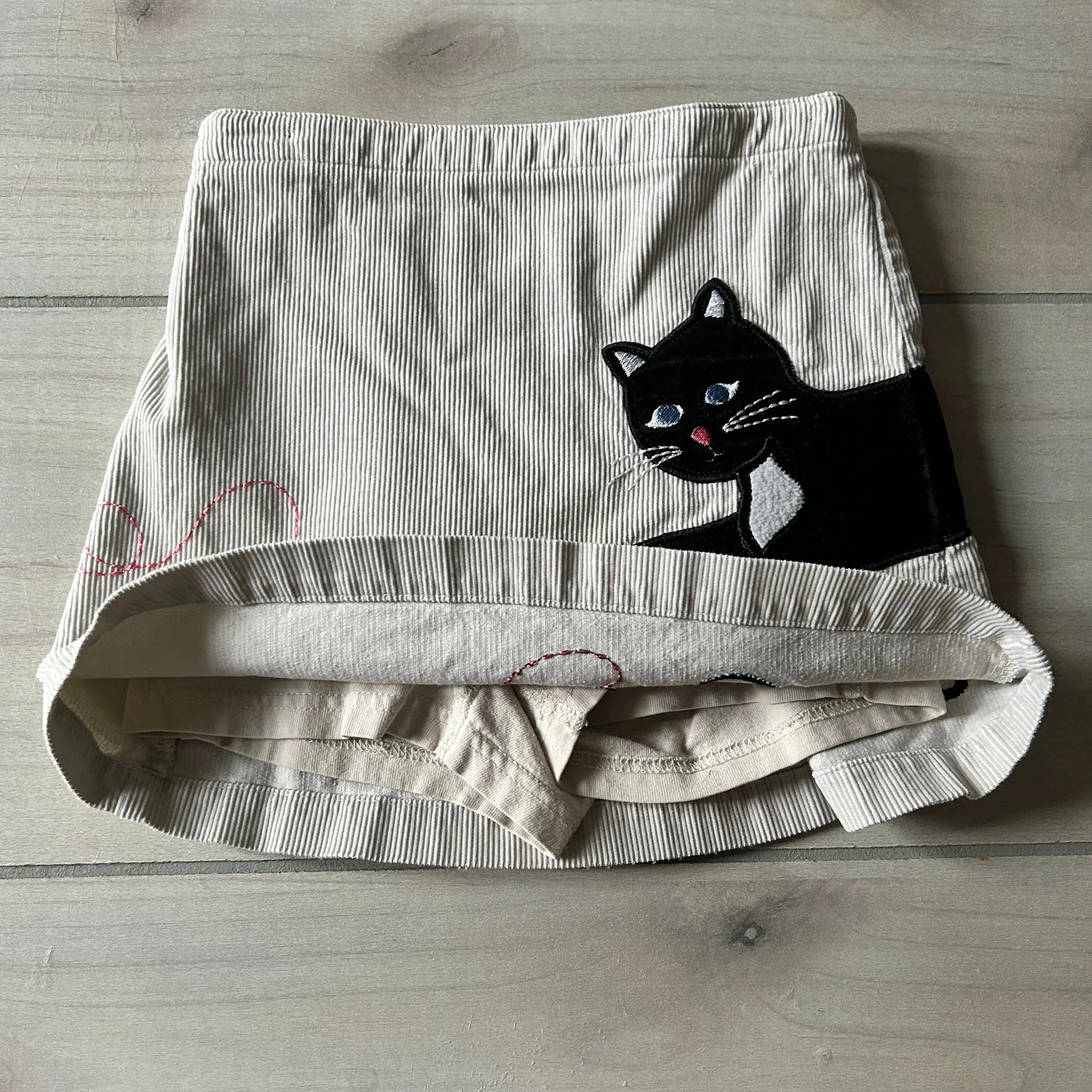 Lands End Kitty Applique Corduory Skort