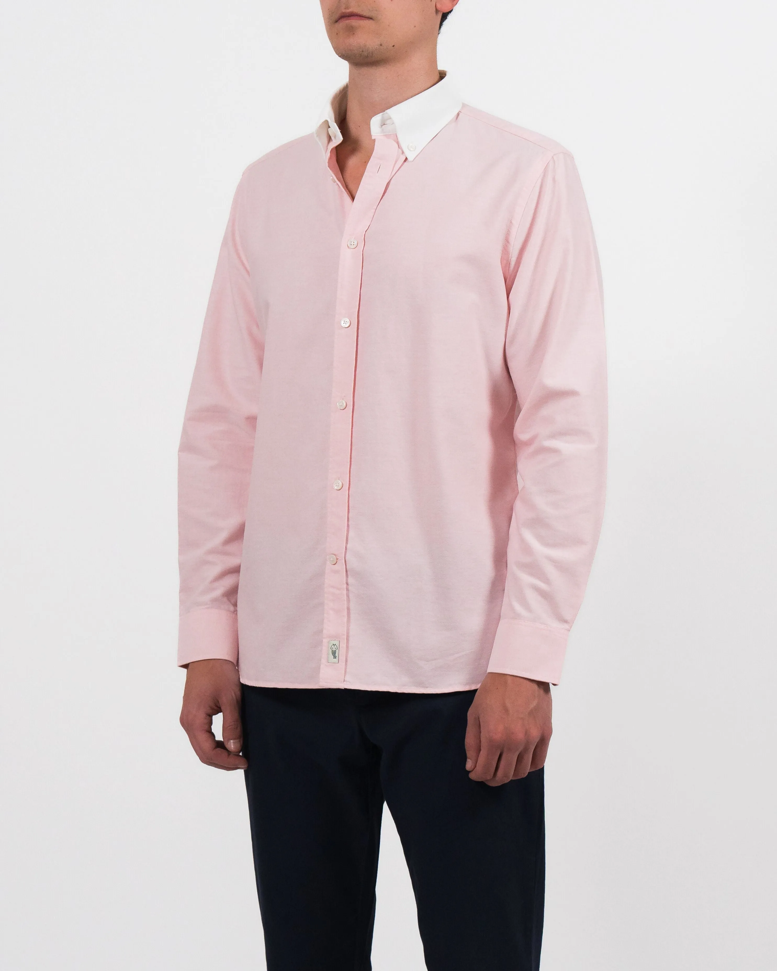 'Le Original' Pink Contrast Collar Oxford Shirt