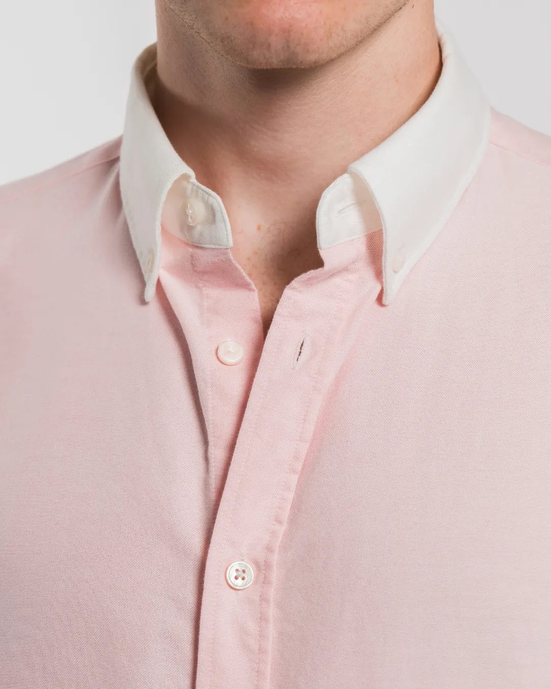 'Le Original' Pink Contrast Collar Oxford Shirt