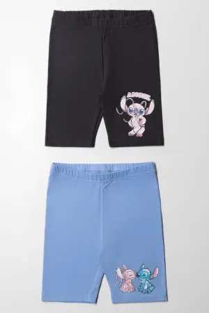 Lilo & Stitch 2 Pack Cycle Shorts Blue