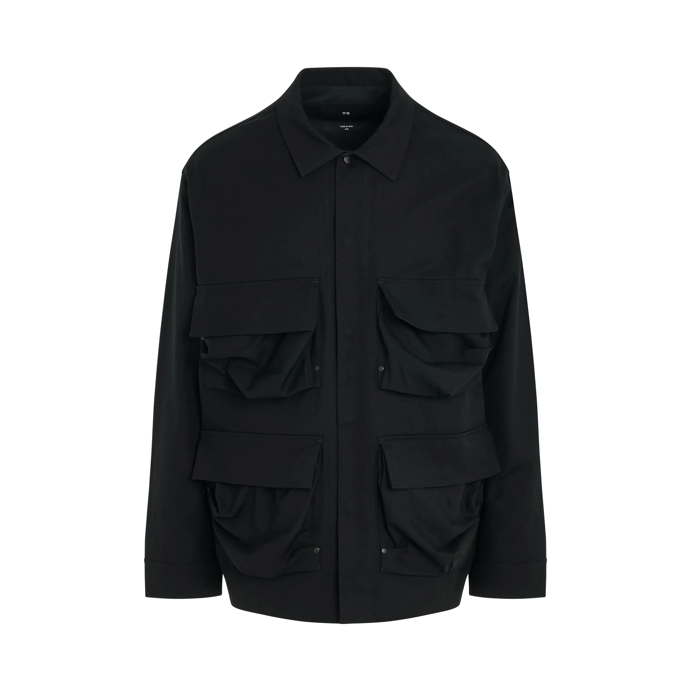 Long Sleeve Pocket Shirt in Black