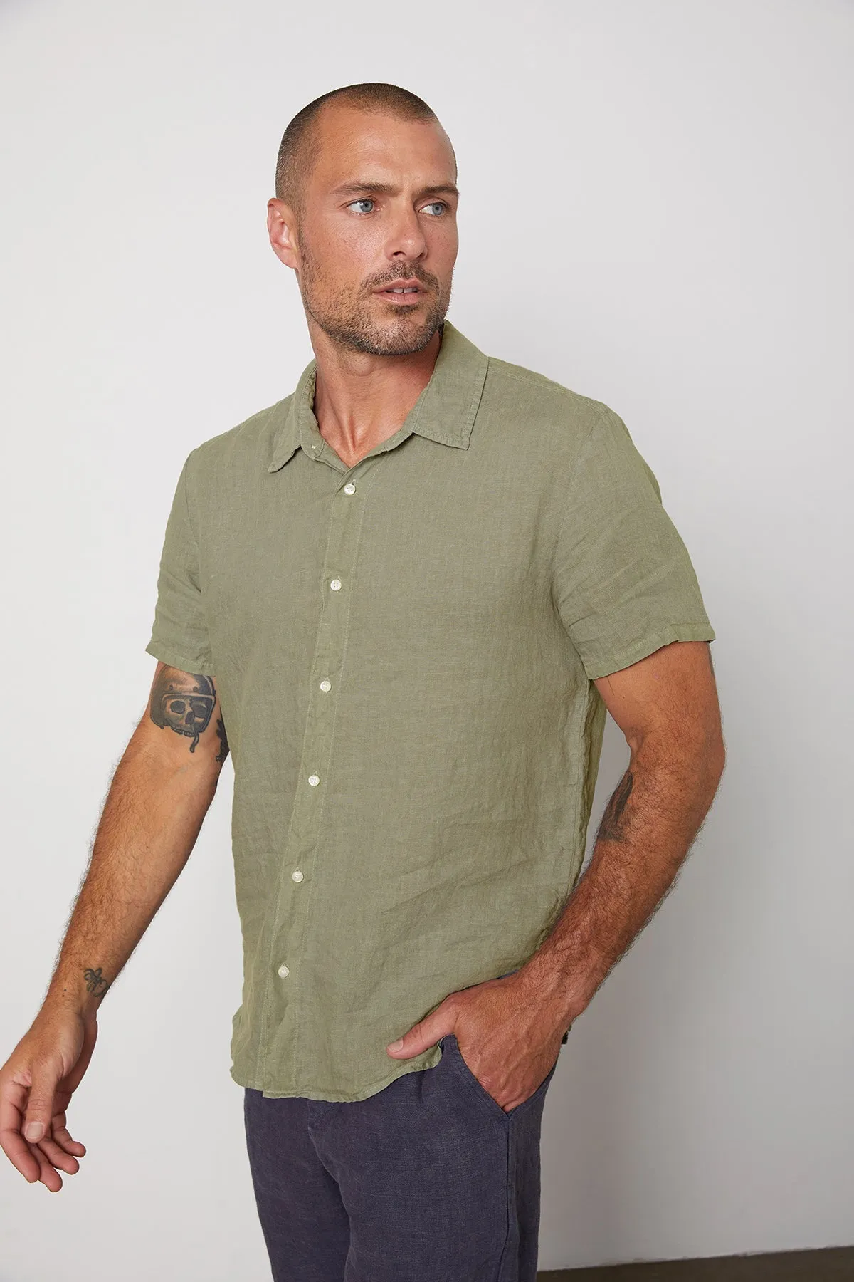 MACKIE LINEN BUTTON-UP SHIRT