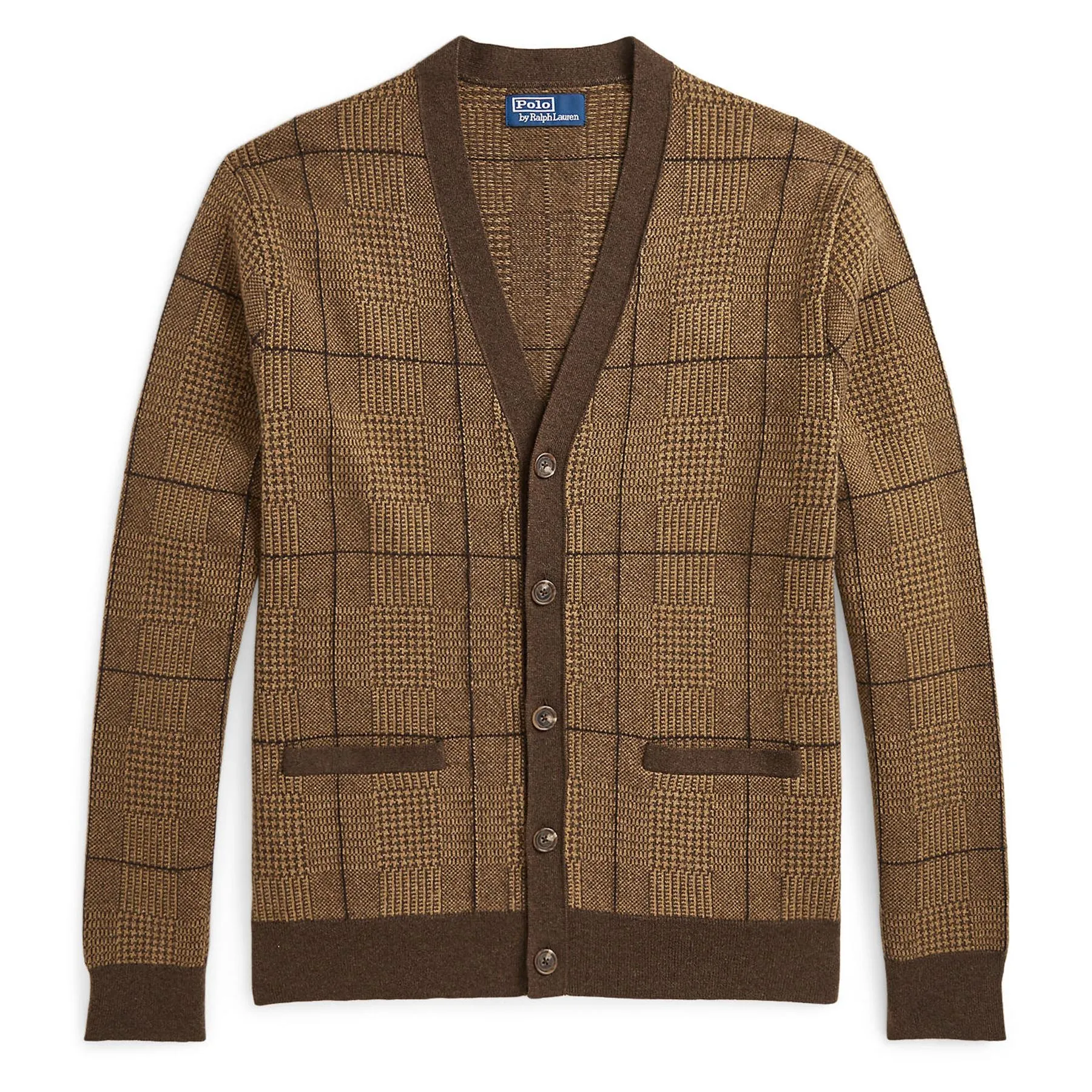 Merino Knit Patterned Cardigan Brown - AW24