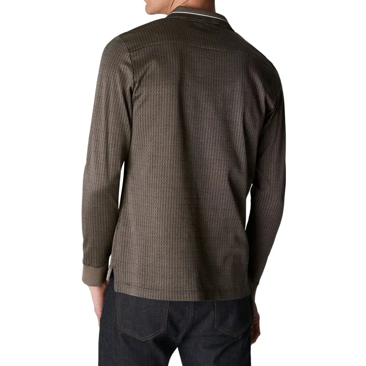 Mid Gray Filo di Scozia Jacquard Polo Shirt