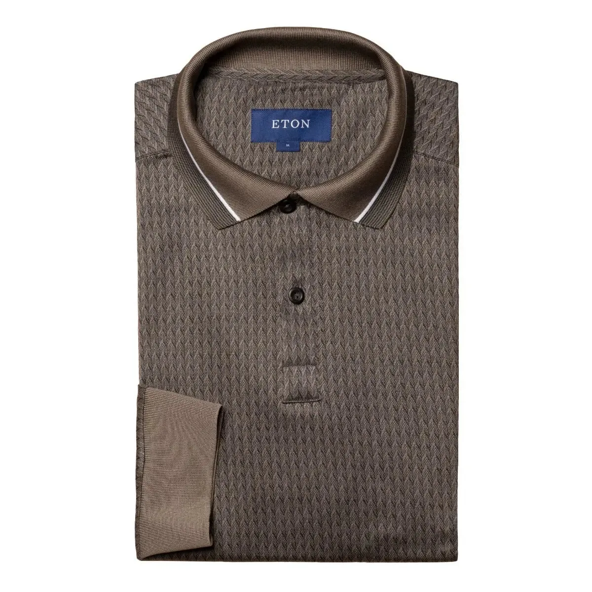 Mid Gray Filo di Scozia Jacquard Polo Shirt