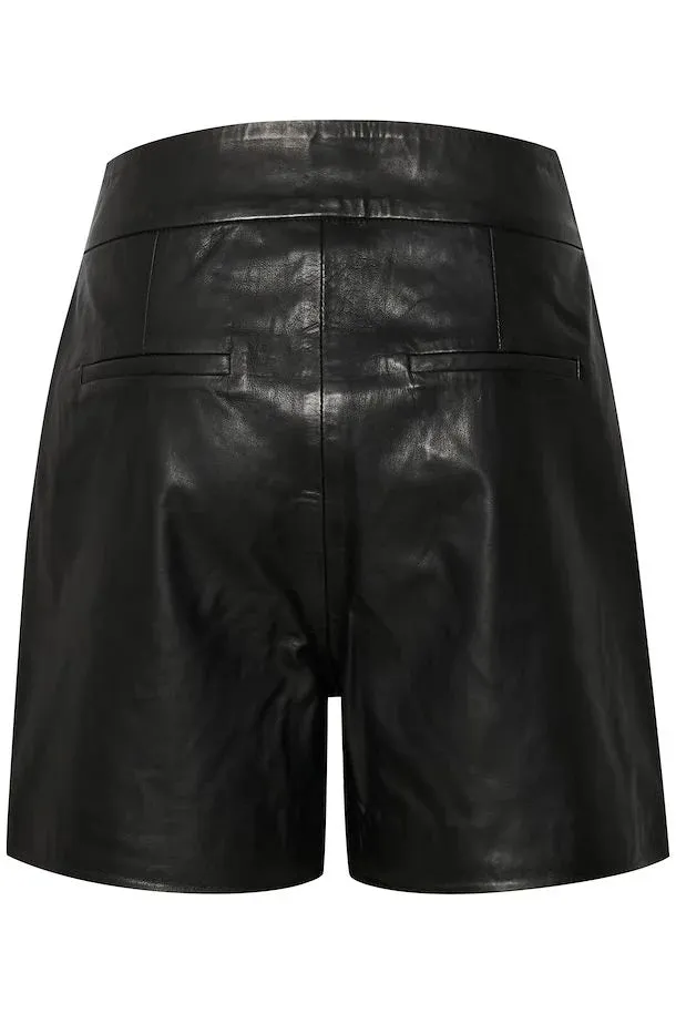 My Essential Wardrobe 12 The Leather Shorts 10703633 Black