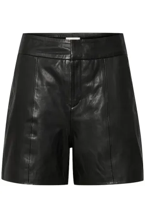 My Essential Wardrobe 12 The Leather Shorts 10703633 Black