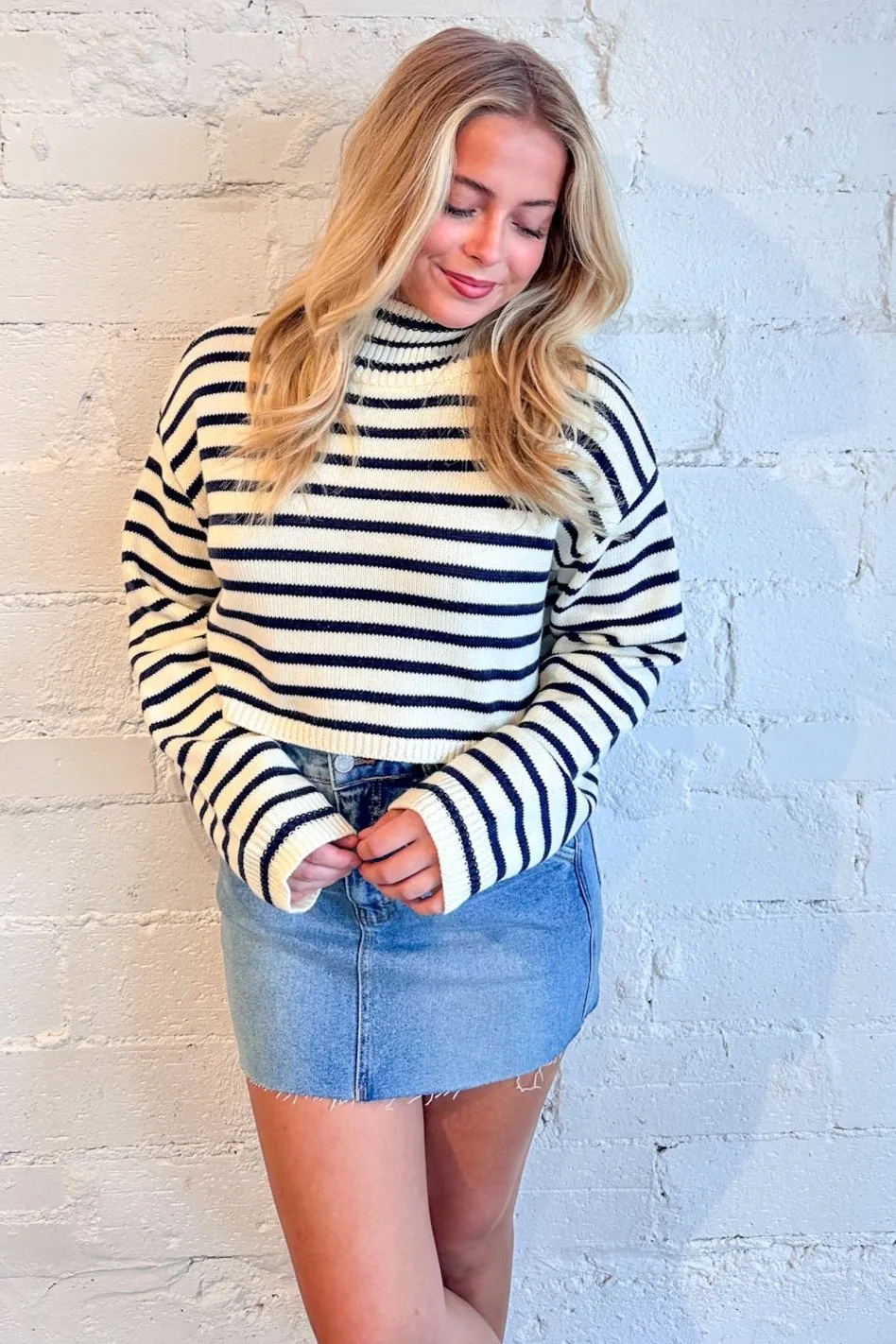 Nautical Crop Sweater