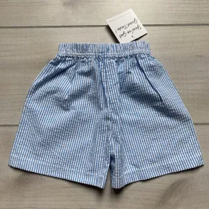 NEW Boutique Bright Blue Striped Seersucker Shorts