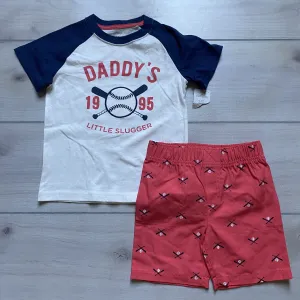 NEW Carter's Daddy's Slugger Baseball Short Set