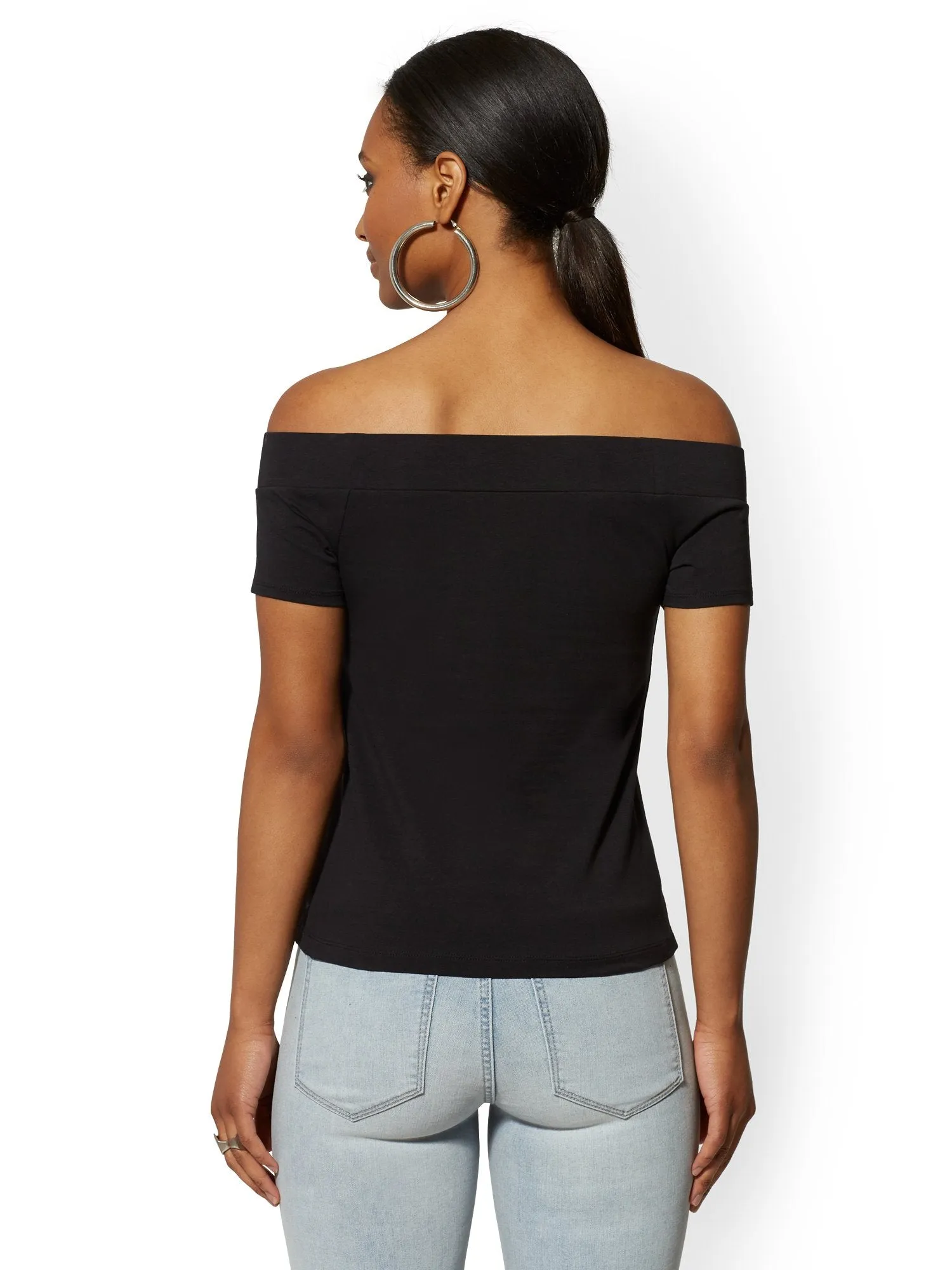 Off-The-Shoulder Keyhole Top