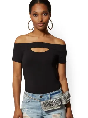 Off-The-Shoulder Keyhole Top