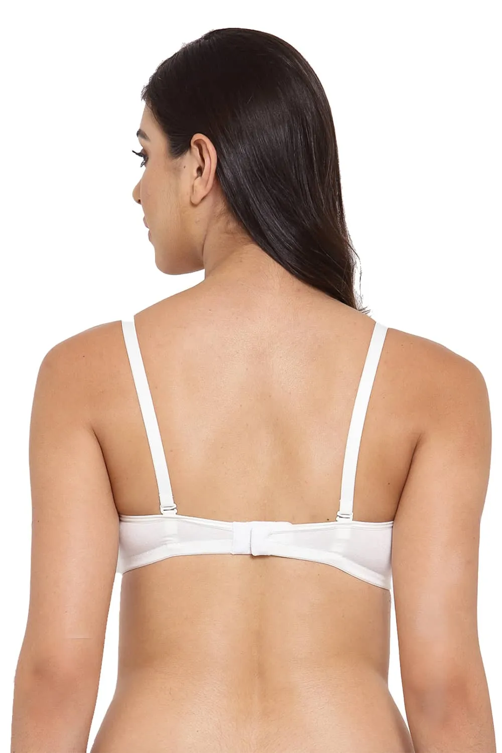 Organic Cotton Antimicrobial Padded t-shirt Bra-ISB104-Milky White-