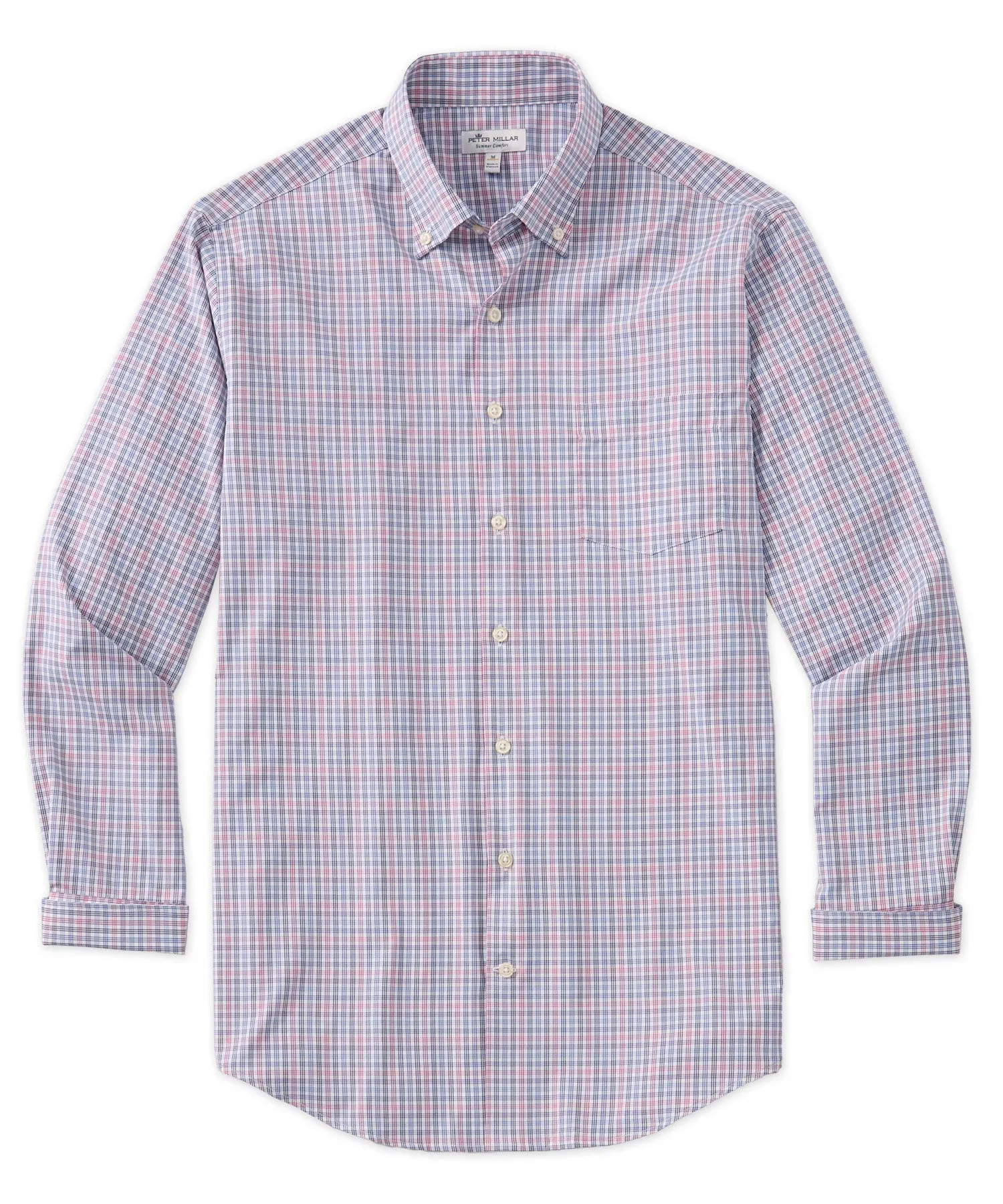 Peter Millar Long-Sleeve Performance Poplin Sport Shirt