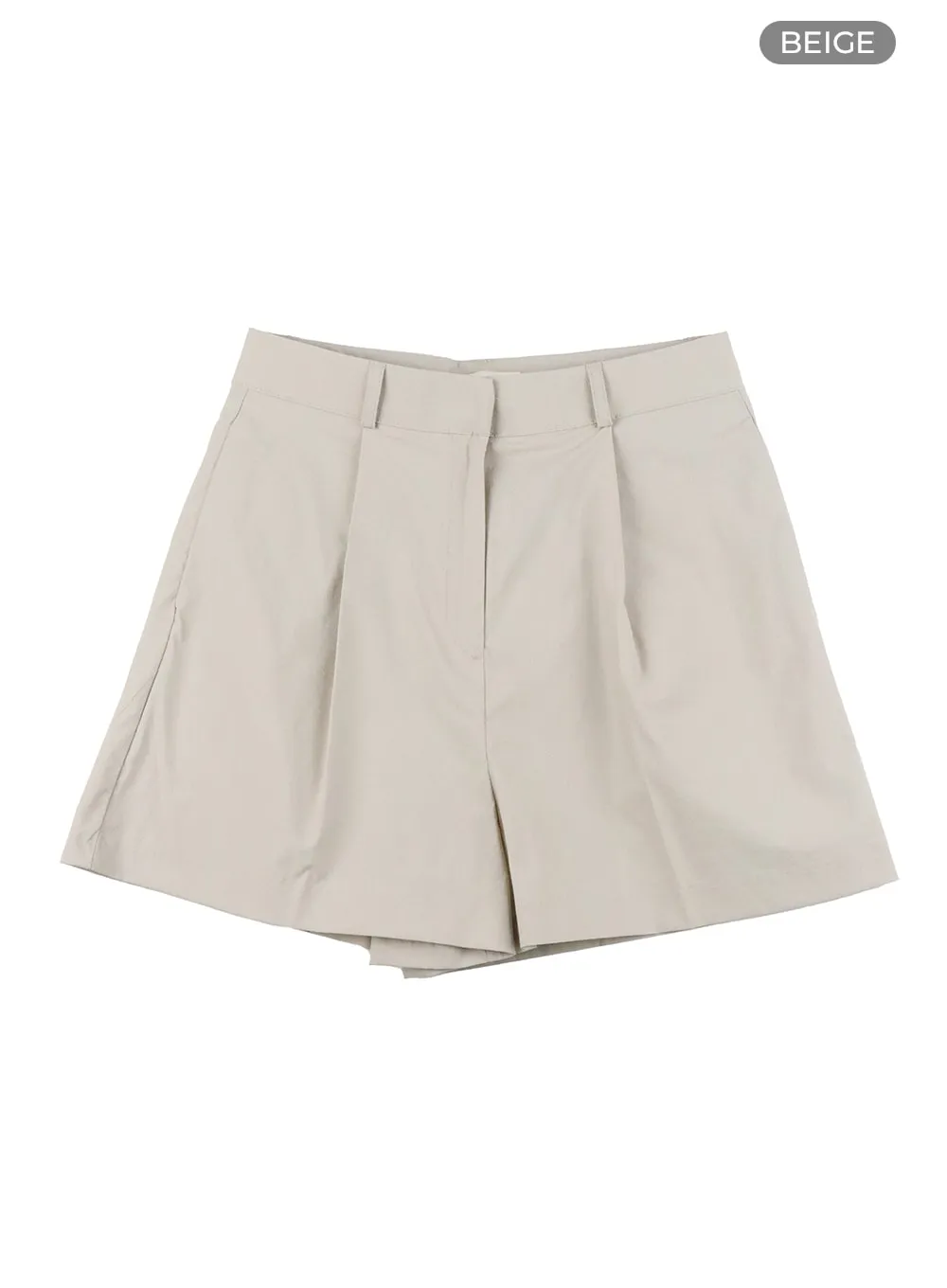 Pintuck Solid Cotton Shorts OA419