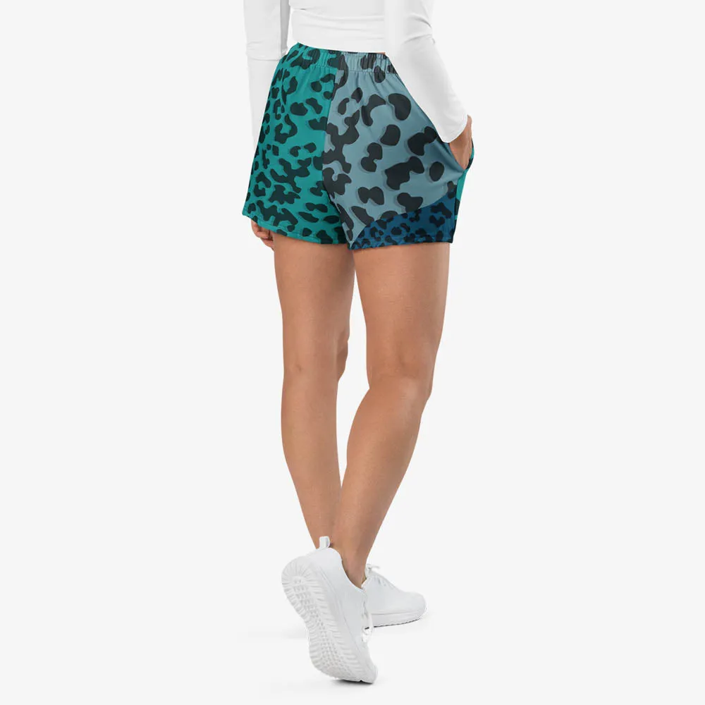 Recycled Breathy Shorts "Frankencheetah" Blue/Teal